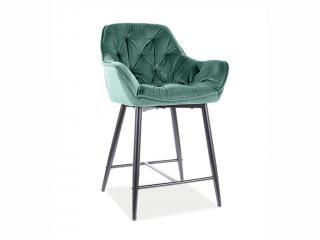 Barová židle - CHERRY H-2 Velvet, čalouněná, různé barvy na výběr Čalounění: zelená (Bluvel 78)