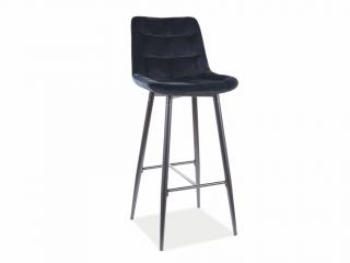 Barová židle - CHIC H-1 Velvet, čalouněná, různé barvy na výběr Čalounění: černá (Bluvel 19)