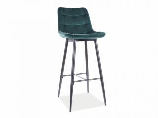 Barová židle - CHIC H-1 Velvet, čalouněná, různé barvy na výběr Čalounění: zelená (Bluvel 78)