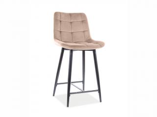 Barová židle - CHIC H-2 Velvet, čalounená, různé barvy na výběr Čalounění: béžová (Bluvel 28)