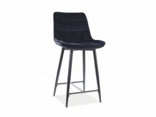 Barová židle - CHIC H-2 Velvet, čalounená, různé barvy na výběr Čalounění: černá (Bluvel 19)
