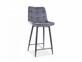 Barová židle - CHIC H-2 Velvet, čalounená, různé barvy na výběr Čalounění: světle šedá (Bluvel 14)
