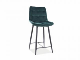 Barová židle - CHIC H-2 Velvet, čalounená, různé barvy na výběr Čalounění: zelená (Bluvel 78)