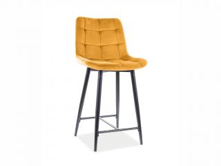 Barová židle - CHIC H-2 Velvet, čalounená, různé barvy na výběr Čalounění: žlutá (Bluvel 68)