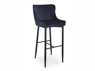 Barová židle - COLIN B H-1 Velvet, čalouněná, různé barvy na výběr Čalounění: černá (Bluvel 19)
