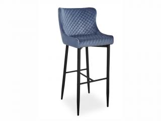 Barová židle - COLIN B H-1 Velvet, čalouněná, různé barvy na výběr Čalounění: světle šedá (Bluvel 14)