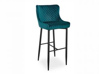 Barová židle - COLIN B H-1 Velvet, čalouněná, různé barvy na výběr Čalounění: zelená (Bluvel 78)