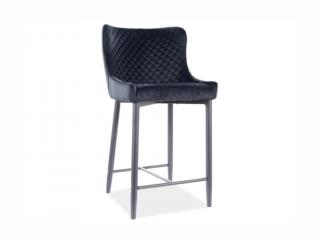 Barová židle - COLIN B H-2 Velvet, čalouněná, různé barvy na výběr Čalounění: černá (Bluvel 19)