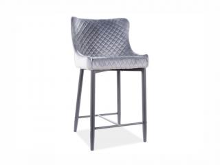 Barová židle - COLIN B H-2 Velvet, čalouněná, různé barvy na výběr Čalounění: světle šedá (Bluvel 14)