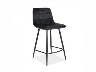 Barová židle - MILA H-2 Velvet, čalouněná, různé barvy na výběr Čalounění: černá (Bluvel 19)