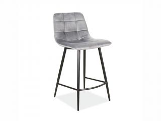 Barová židle - MILA H-2 Velvet, čalouněná, různé barvy na výběr Čalounění: světle šedá (Bluvel 14)