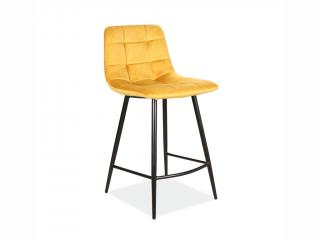 Barová židle - MILA H-2 Velvet, čalouněná, různé barvy na výběr Čalounění: žlutá (Bluvel 68)