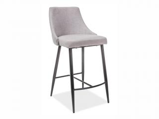Barová židle - NOBEL H-1, čalouněná, šedá