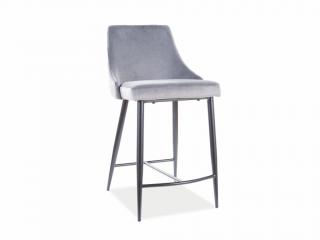 Barová židle - PIANO B H-2 Velvet, čalouněná, různé barvy na výběr Čalounění: světle šedá (Bluvel 14)