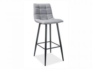 Barová židle - SPICE, čalouněná, šedá