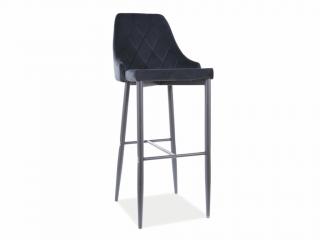 Barová židle - TRIX B Velvet H-1, kovové nohy, různé barvy na výběr Čalounění: černá (Bluvel 19)