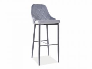 Barová židle - TRIX B Velvet H-1, kovové nohy, různé barvy na výběr Čalounění: světle šedá (Bluvel 14)