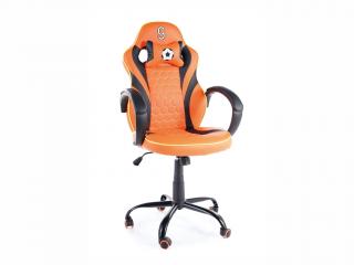 Dětská židle - HOLLAND, ekokůže, oranžová/černá
