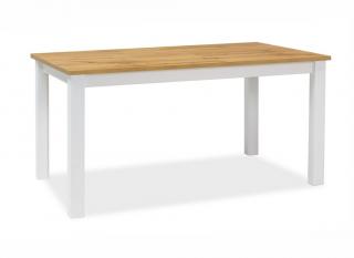 Jídelní stůl - ADAM, 120x68, dub votan/bílá