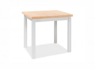 Jídelní stůl - ADAM, 90x65, dub artisan/bílá