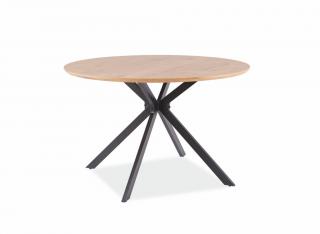 Jídelní stůl - ASTER, 120x120, dýha dub/černá