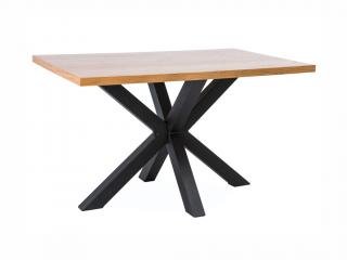 Jídelní stůl - CROSS, 150x90, dýha dub/černá