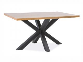 Jídelní stůl - CROSS, 180x90, masivní dub/černá
