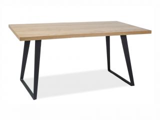 Jídelní stůl - FALCON, 150x90, masivní dub/černá