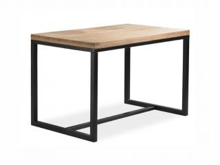 Jídelní stůl - LORAS A, 120x80, dýha dub/černá