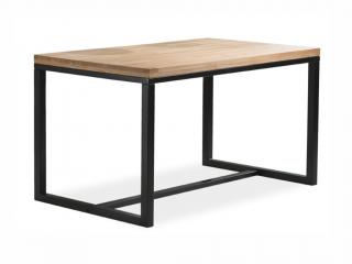 Jídelní stůl - LORAS A, 150x90, masivní dub/černá