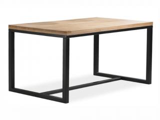Jídelní stůl - LORAS A, 180x90, dýha dub/černá