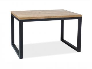 Jídelní stůl - LORAS II, 120x80, masivní dub/černá