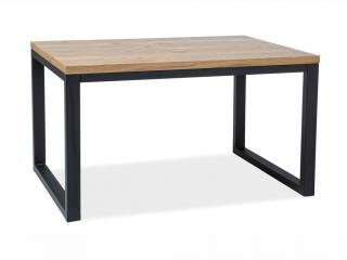 Jídelní stůl - LORAS II, 150x90, masivní dub/černá