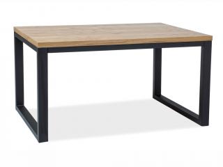 Jídelní stůl - LORAS II, 180x90, masivní dub/černá