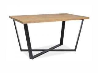 Jídelní stůl - MARCELLO, 150x90, masivní dub/černá