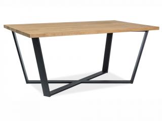 Jídelní stůl - MARCELLO, 180x90, masivní dub/černá