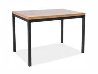 Jídelní stůl - NORMANO, 120x80, masivní dub/černá