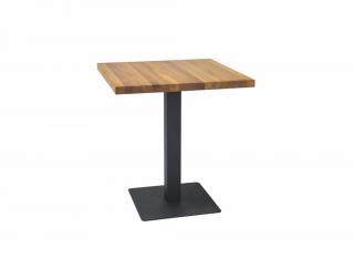 Jídelní stůl - PURO, 70x70, masivní dub/černá