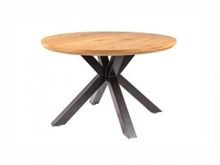 Jídelní stůl - RITMO, 120x120, dýha dub/černá