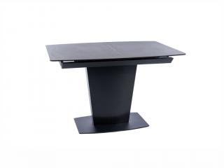 Jídelní stůl rozkládací - BRISTOL Ceramic, 120x85, černý mramor/matná černá