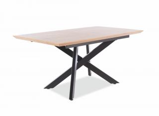 Jídelní stůl rozkládací - CAPITOL, 160x90, dýha dub/černá