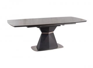 Jídelní stůl rozkládací - CORTEZ Ceramic, 160x90, černý mramor/antracit