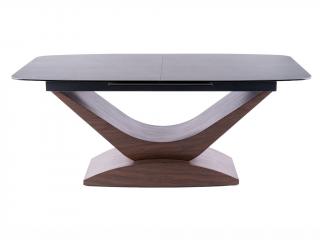Jídelní stůl rozkládací - DOLCE Ceramic, 180x95, šedý mramor/ořech