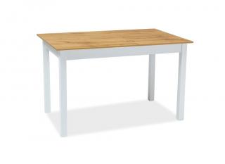 Jídelní stůl rozkládací - HORACY, 125x75, dub votan/bílá