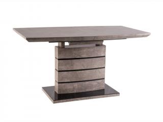 Jídelní stůl rozkládací - LEONARDO, 140x80, beton/černá