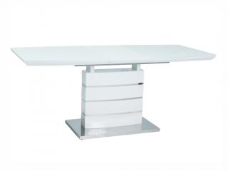 Jídelní stůl rozkládací - LEONARDO, 140x80, lesklá bílá