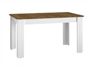 Jídelní stůl rozkládací - LILLE 15, 140x82, matná bílá/dub lefkas