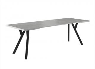 Jídelní stůl rozkládací - MERLIN, 90x90, beton/černá