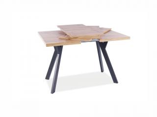 Jídelní stůl rozkládací - MERLIN, 90x90, dub artisan/černá