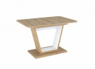 Jídelní stůl rozkládací - NIGEL, 120x80, dub artisan/bílá